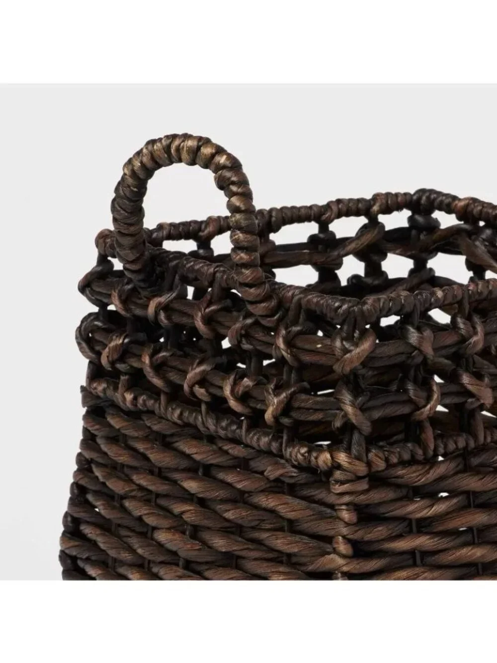 Rounded Square Woven Basket with Lid, Chocolate Brown   - Threshold, Target